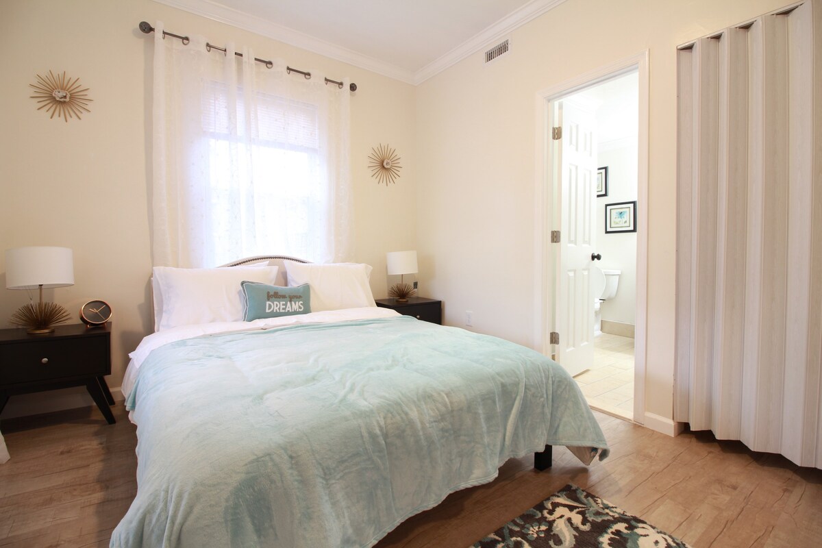 Bathroom can be accessed from the master BR and the hallway