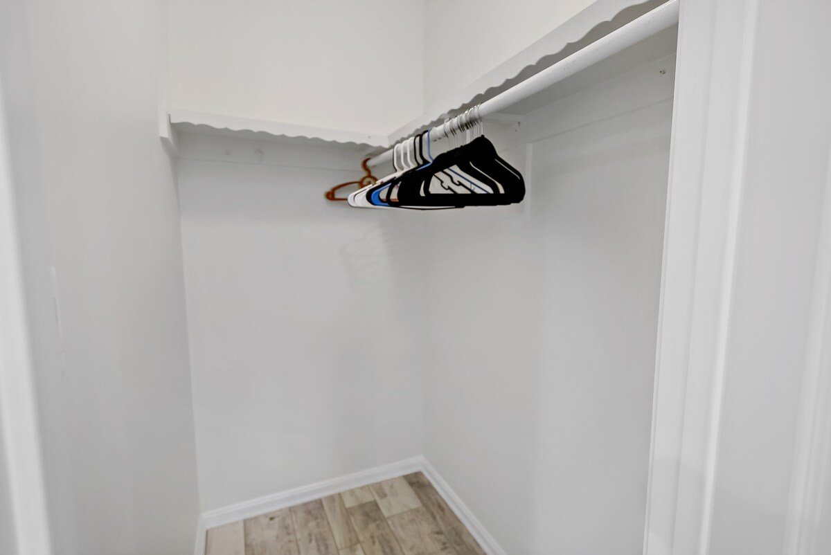 Walk in closet in the master bedroom
