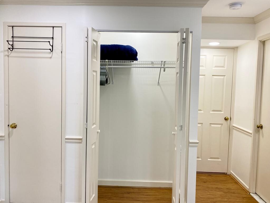 plenty of closet space. one closet and one walk it storage